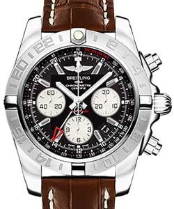 replica breitling chronomat gmt-chronograph ab042011/bb56 croco brown deployant watches
