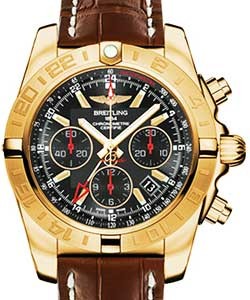 replica breitling chronomat rose-gold hb0421l3/bc18 croco brown tang watches