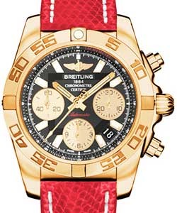 replica breitling chronomat rose-gold hb014012/ba53 lizard red deployant watches