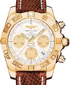 replica breitling chronomat rose-gold hb014012/g713 lizard brown deployant watches