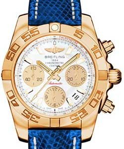 replica breitling chronomat rose-gold hb014012/a722 lizard blue marine deployant watches
