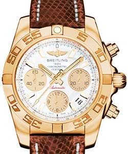 replica breitling chronomat rose-gold hb014012/a722 lizard brown deployant watches