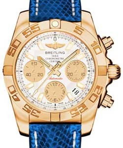 replica breitling chronomat rose-gold hb014012/g713 lizard blue marine deployant watches