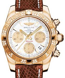 replica breitling chronomat rose-gold hb0140aa/a722 lizard brown deployant watches