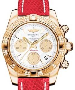replica breitling chronomat rose-gold hb0140aa/a722 lizard red deployant watches