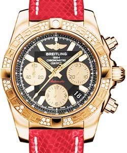 replica breitling chronomat rose-gold hb0140aa/ba53 lizard red deployant watches