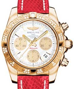 replica breitling chronomat rose-gold hb0140aa/g713 lizard red deployant watches