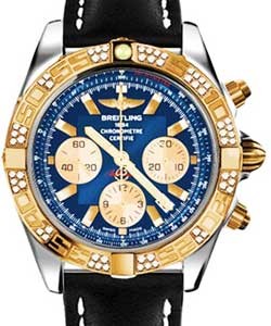 replica breitling chronomat rose-gold cb0110aa/c790 leather black deployant watches