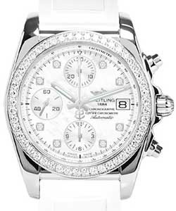 replica breitling chronomat 38 steel a1331053/a776 diver pro ii white pushbutton foldin watches