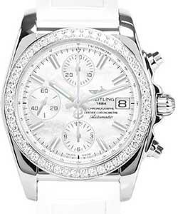 replica breitling chronomat 38 steel a1331053/a774 diver pro ii white pushbutton foldin watches