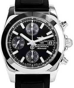 replica breitling chronomat 38 steel w1331012/bd92 diver pro ii black pushbutton folding watches