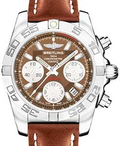 Replica Breitling Chronomat 41 Steel AB014012/Q583 leather gold tang