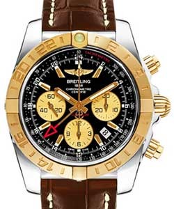 replica breitling chronomat 44mm gmt 2-tone cb042012/bb86 croco brown tang watches