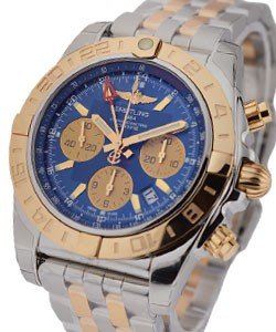 replica breitling chronomat 44mm gmt 2-tone cb042012/c858 pilot steel rose gold watches