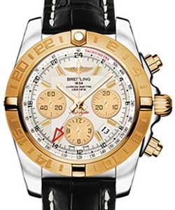 replica breitling chronomat 44mm gmt 2-tone cb042012/g755 croco black tang watches