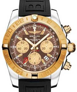 replica breitling chronomat 44mm gmt 2-tone cb042012/q590 diver pro iii black folding watches