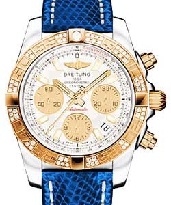 replica breitling chronomat b01 2-tone cb0140aa/g713 lizard blue marine deployant watches
