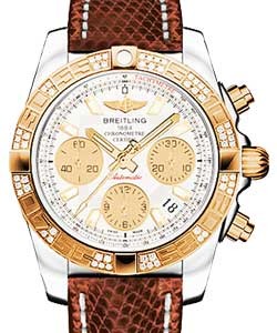 replica breitling chronomat b01 2-tone cb0140aa/g713 lizard brown deployant watches