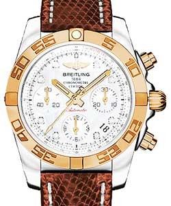 replica breitling chronomat b01 2-tone cb014012/a723 lizard brown deployant watches