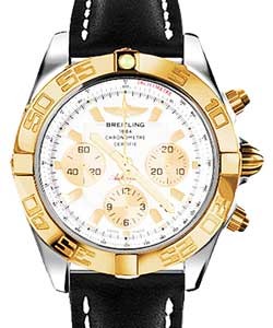 replica breitling chronomat b01 2-tone cb011012/a696 leather black deployant watches