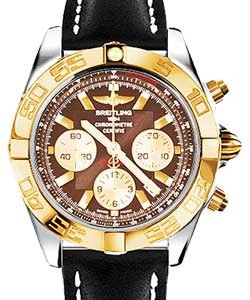replica breitling chronomat b01 2-tone cb011012/q576 leather black deployant watches