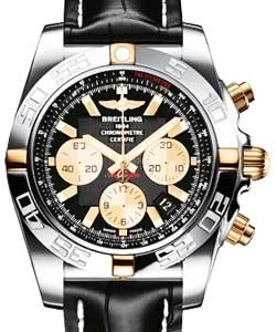 replica breitling chronomat b01 2-tone ib011012/b968 croco black deployant watches
