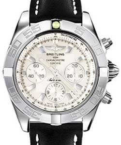 replica breitling chronomat b01 white-gold jb011011/g688 leather black deployant watches