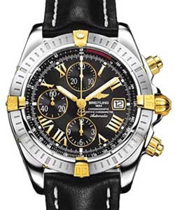 replica breitling chronomat evolution 2-tone-on-strap b1335611/b918 pilot steel yellow gold watches
