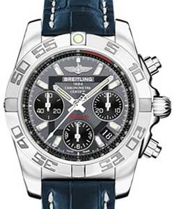 replica breitling chronomat evolution steel-on-strap ab014012/f554 croco blue folding watches