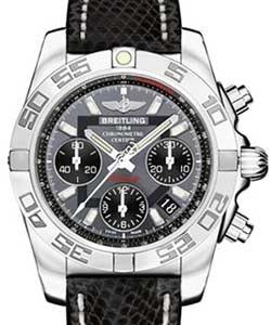 replica breitling chronomat evolution steel-on-strap ab014012/f554 lizard black deployant watches