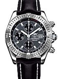 replica breitling chronomat evolution steel-on-strap a1335611/f517 leather black deployant watches