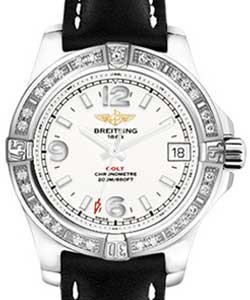 replica breitling colt ladys-stainless-steel- a7438953/g803 leather black tang watches