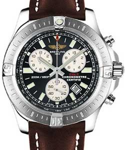 replica breitling colt ii chrono-steel a7338811/bd43 leather brown tang watches