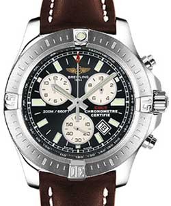 replica breitling colt ii chrono-steel a7338811/bd43 leather brown deployant watches