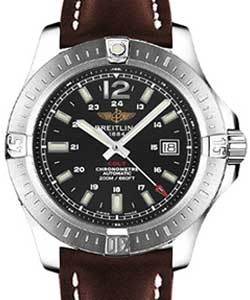 replica breitling colt ii mens-steel a1738811/bd44 leather brown tang watches