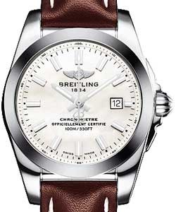 replica breitling galactic 29-steel w7234812/a784 leather brown deployant watches