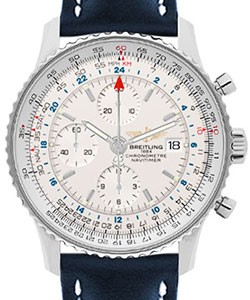 replica breitling navitimer world-chrono a2432212/g571 leather blue deployant watches