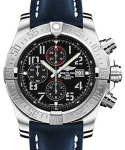 replica breitling super avenger steel a1337111/bc28 leather blue deployant watches